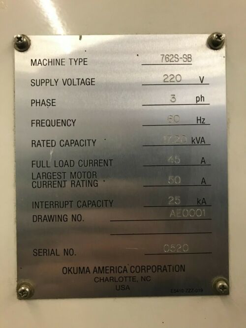 Okuma Crown 762S CNC Turning Center For Sale in California